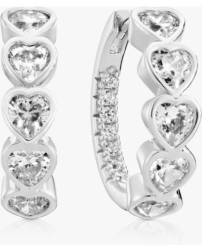 Sif Jakobs Jewellery Amorino Creolo Heart Hoop Earrings - White