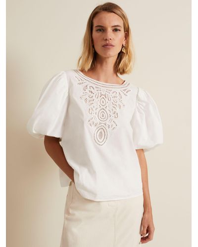 Phase Eight Lillianna Embroidered Cotton Blouse - Natural