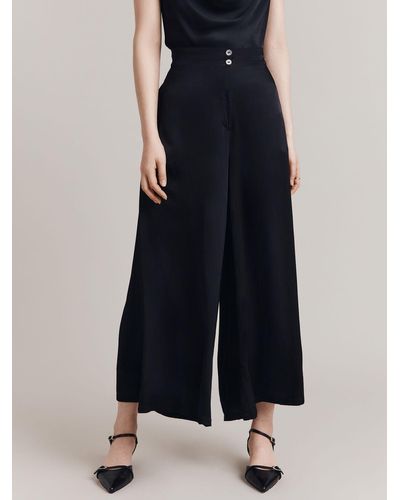 Ghost Blair Cropped Satin Culottes - Blue