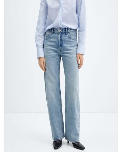 Mango Miami Straight Leg Jeans - Blue