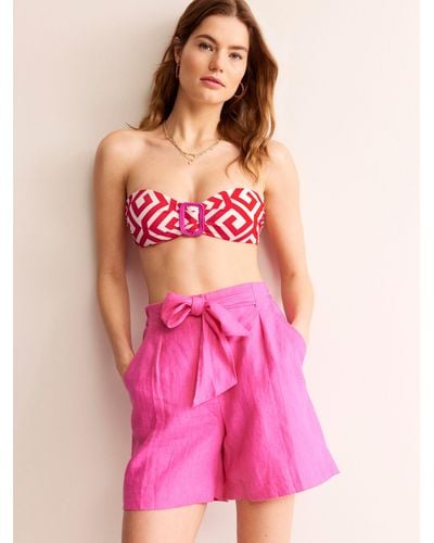 Boden Taormina Maze Print Bandeau Bikini Top - Pink