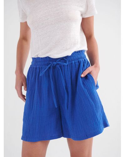 Nrby Poppie Elastic Waist Cotton Shorts - Blue