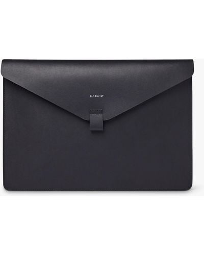 Sandqvist Gustav Leather Laptop Case - Grey