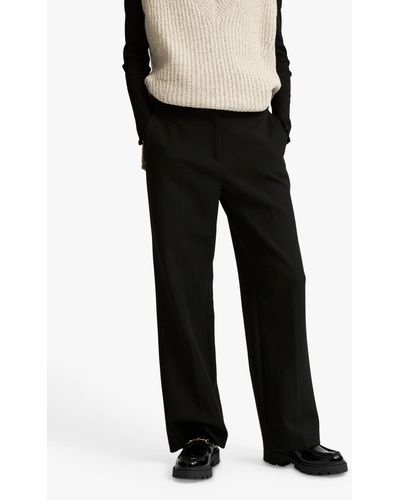 SELECTED Straight Cut Tailored Trousers - Black