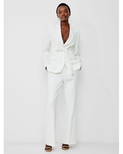 French Connection Whisper Belted Blazer - White