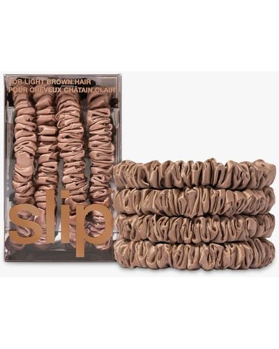 Slip Pure Silk Skinny Scrunchies - Brown