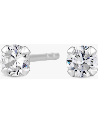 Simply Silver Cubic Zirconia Stud Earrings - White