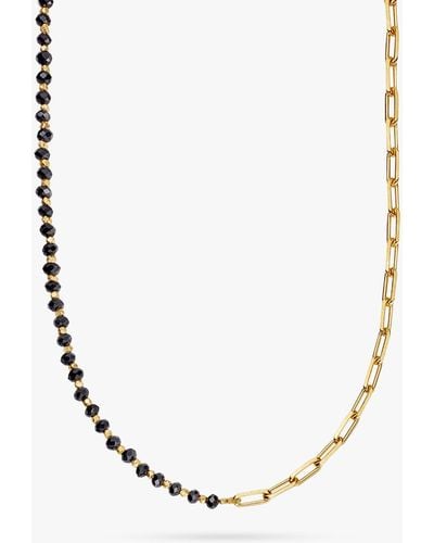 Astley Clarke Onyx And Square Link Necklace - Natural