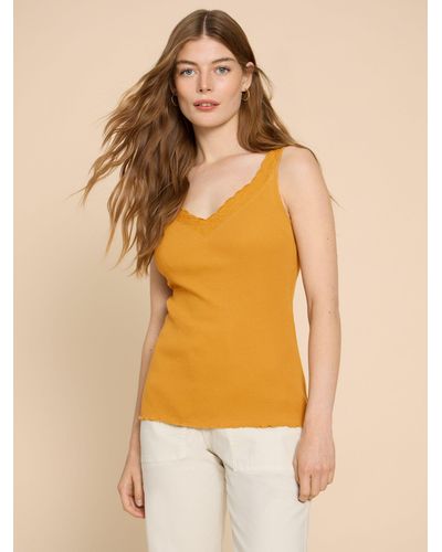 White Stuff Seabreeze Ribbed Vest Top - Yellow