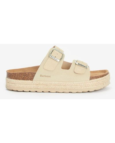 Barbour Sandgate Suede Footbed Sandals - White
