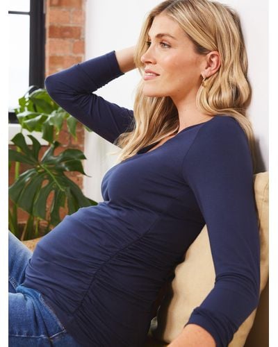 Isabella Oliver Lenzingtm Ecoverotm Maternity Scoop Top - Blue