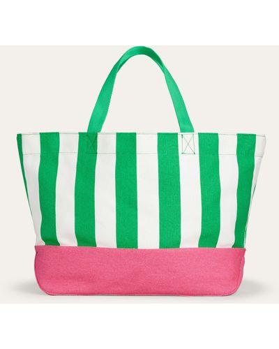 Boden Relaxed Canvas Stripe Tote Bag - Green