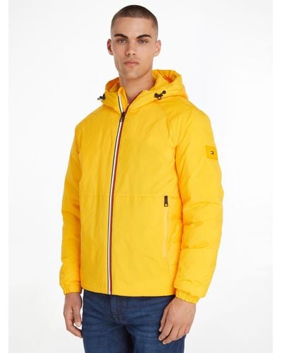 Tommy Hilfiger Mixed Media Hooded Jacket - Yellow