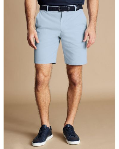 Charles Tyrwhitt Slim Fit Cotton Blend Shorts - Blue