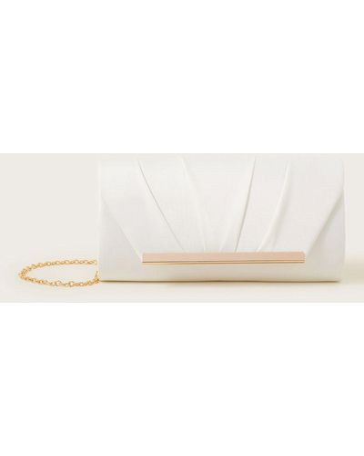 Monsoon Pleated Clutch Bag - Natural