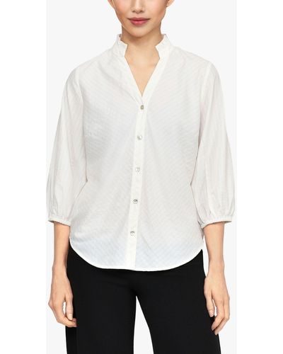 Sisters Point Emia Textured Relaxed Fit Shirt - White