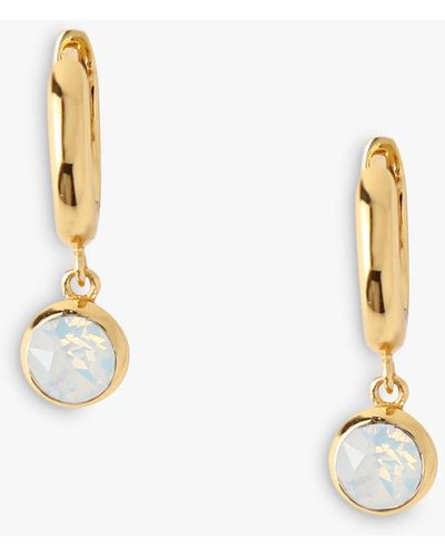 Orelia Swarovski Opal Drop Huggie Hoop Earrings - Multicolour