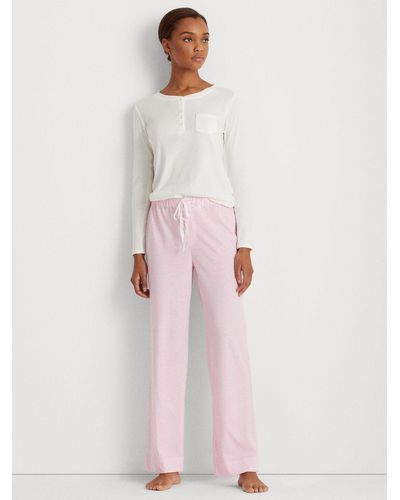 Ralph Lauren Lauren Long Pyjama Striped Bottoms - Pink