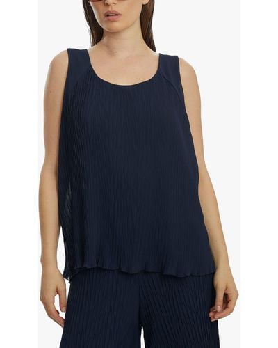 James Lakeland Pleated Sleeveless Top - Blue