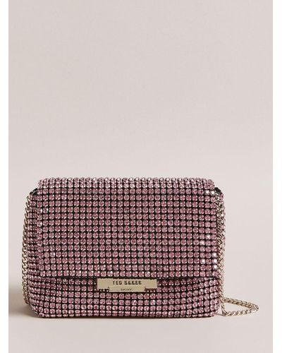 Ted Baker Gliters Crystal Embellished Clutch Bag - Pink
