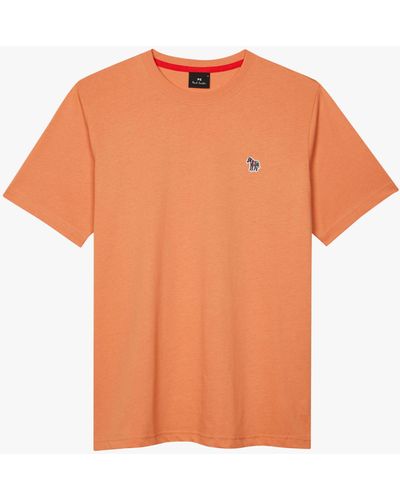 Paul Smith Ps Zebra Logo Regular Fit Organic Cotton T-shirt - Orange
