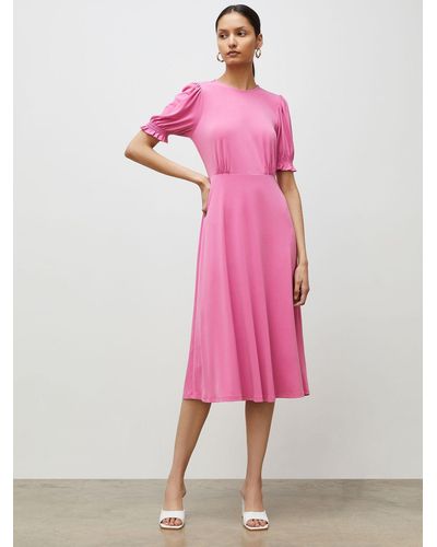 Finery London Lilybelle Crepe Midi Dress - Pink