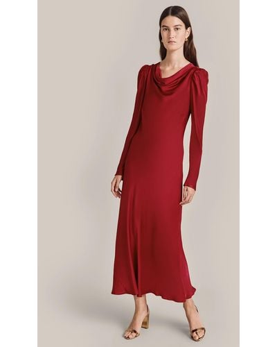 Ghost Frankie Cowl Neck Maxi Dress - Red