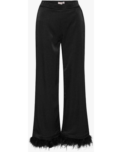 A-View Brody Feather Detail Trousers - Black