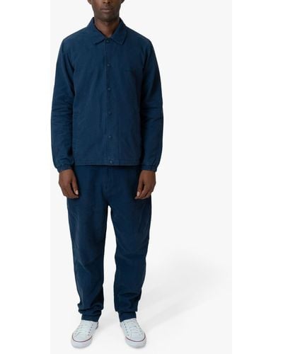M.C. OVERALLS Fitted Cotton Canvas Coach Jacket - Blue