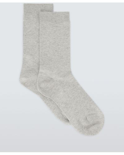 John Lewis Cotton Cashmere Blend Ankle Socks - White