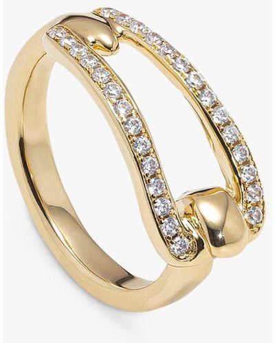 Uno De 50 Prosperity Topaz Link Design Ring - Metallic
