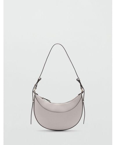 Mango Lago Oval Small Short Handle Handbag - White