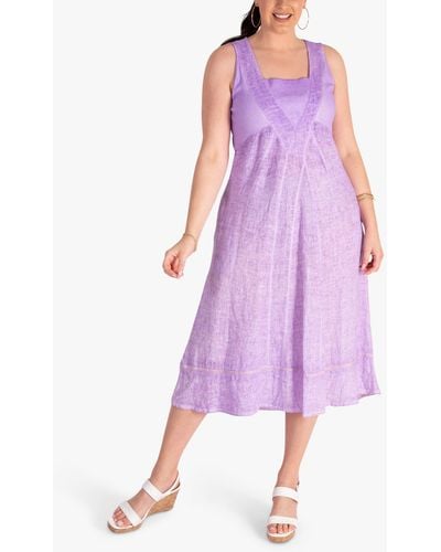 Chesca Linen Dress - Purple