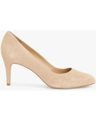 John Lewis Beloved Suede Almond Toe Court Shoes - Natural