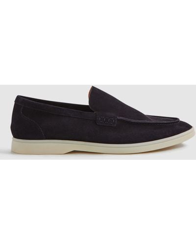 Reiss Kason Slip-on Suede Loafers - White