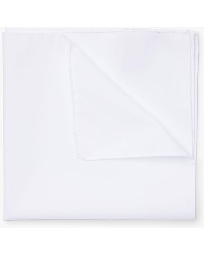 BOSS Cotton Pocket Square - White
