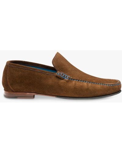 Loake Nicholson Polo Suede Slip-on Shoes - Brown