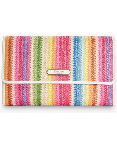 Dune Soaringly Woven Travel Wallet - White