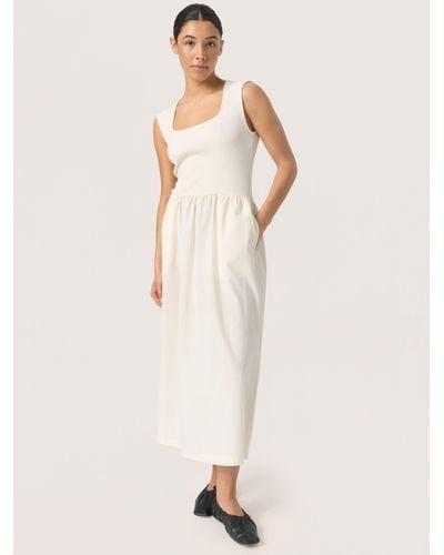 Soaked In Luxury Simone Fit Flare Midi Dress - Natural
