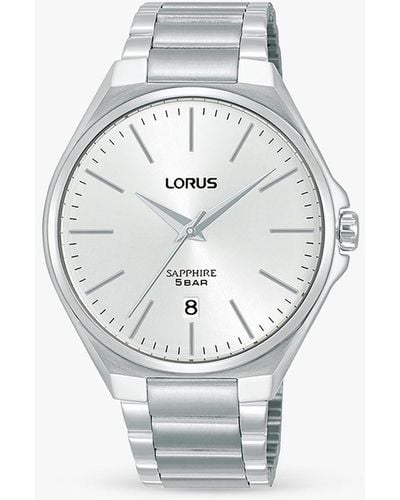 Lorus Sapphire Date Bracelet Strap Watch - White