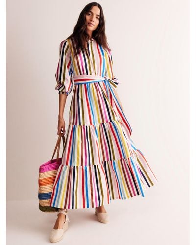 Boden Alba Stripe Tiered Dress - Multicolour