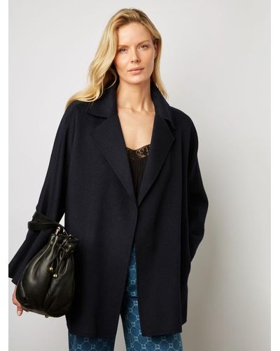 Gerard Darel Noranne Wool Blend Wide Sleeve Belted Short Coat - Black