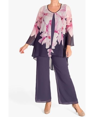 Chesca Garland Floral Kimono - Blue