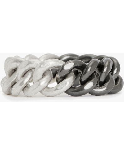 AllSaints Frozen Curb Chain Ring - Grey