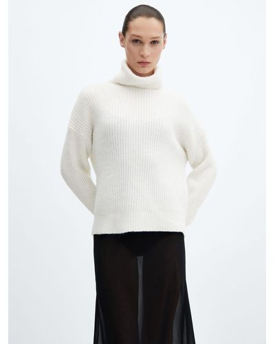 Mango Kourtney Roll Neck Jumper - White