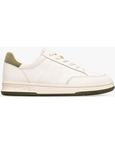 CLAE Monroe Leather Lace Up Trainers - White