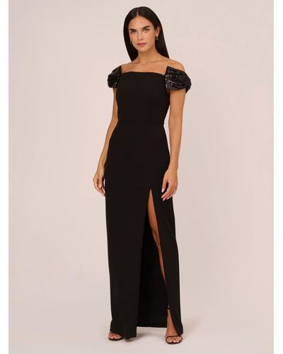 Adrianna Papell Aidan By Stretch Knit Crepe Maxi Dress - Black