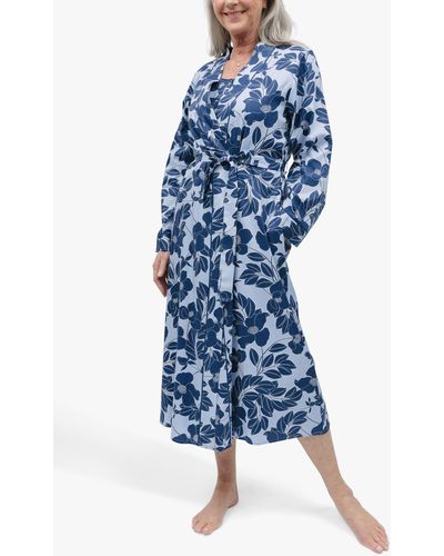 Cyberjammies Evette Floral Dressing Gown - Blue