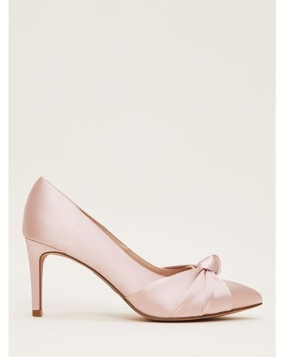 Phase Eight Satin Knot Front Court Shoes - Pink