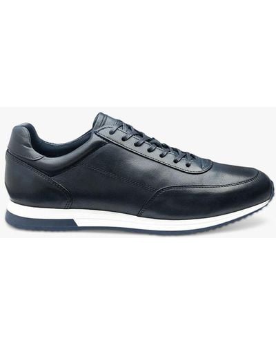 Loake Bannister Leather Trainers - Blue